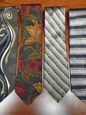 Lot of 4 designer ties includes Ungaro/Bugatti/Stafford/ Postscripts